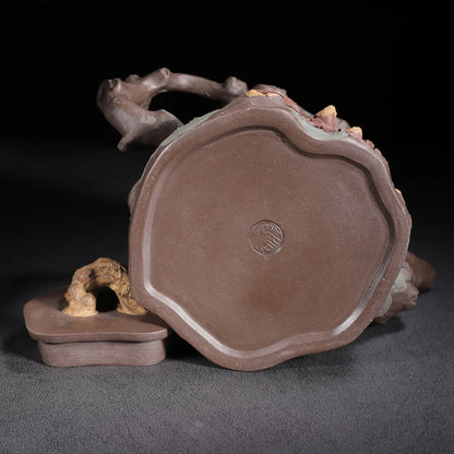 Chinese Yixing Zisha Clay Teapot Purple Mud Tree Stump Pot Jiang Rong 800ml