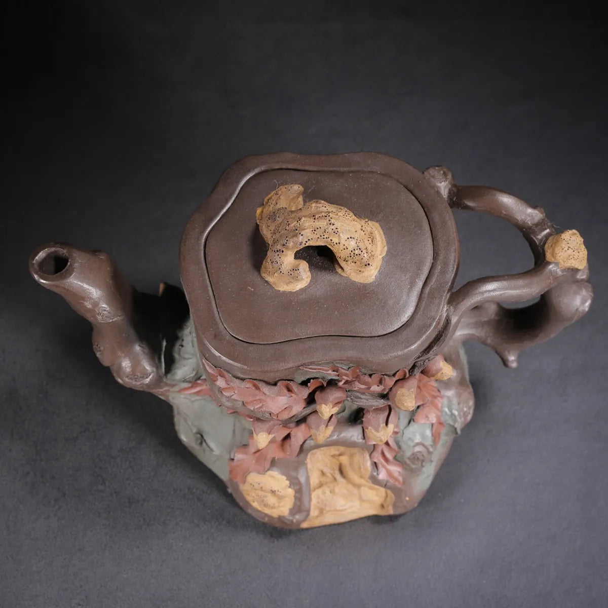 Chinese Yixing Zisha Clay Teapot Purple Mud Tree Stump Pot Jiang Rong 800ml