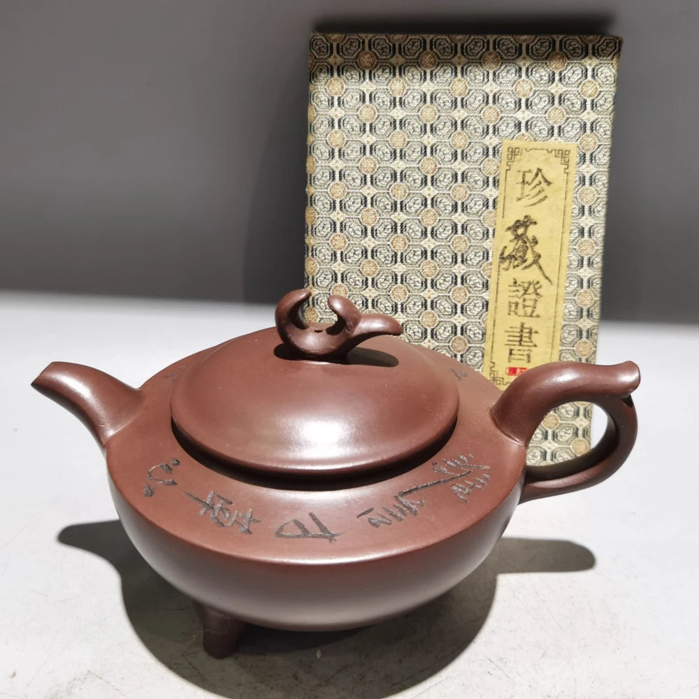 Chinese Yixing Zisha Clay Teapot  Purple Rhyme Pot Gu Jingzhou 300ml