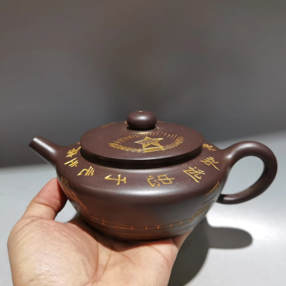Chinese Yixing Zisha Clay Teapot  Quotations Pot Zhou Guizhen 380ml