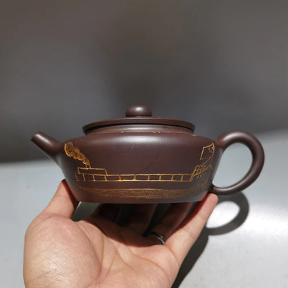 Chinese Yixing Zisha Clay Teapot  Quotations Pot Zhou Guizhen 380ml