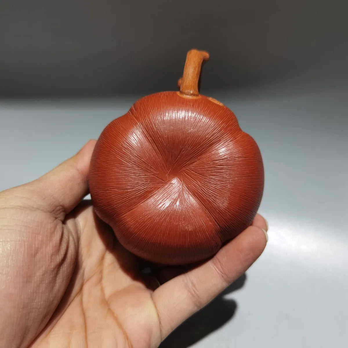 Chinese Yixing Zisha Clay Teapot Red Mud Persimmon Pot Chen Mingyuan 120ml
