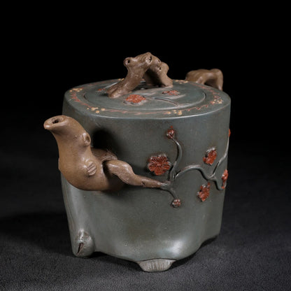 Chinese Yixing Zisha Clay Teapot  Red Plum Tree Stake Pot  Jiang Rong 450ml