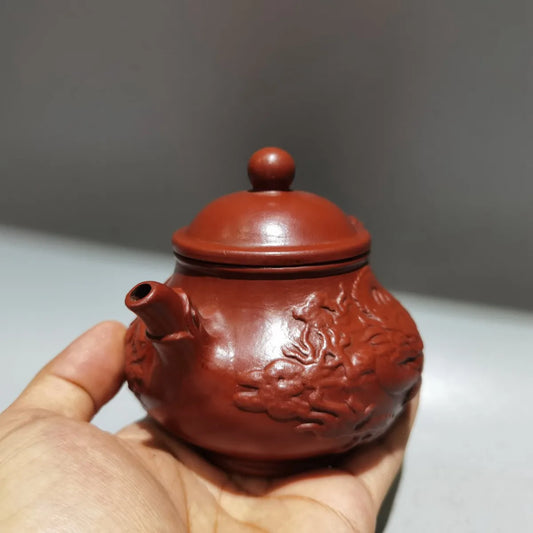 Chinese Yixing Zisha Clay Teapot  Relief Dragon Pot Hao Huacheng 180ml