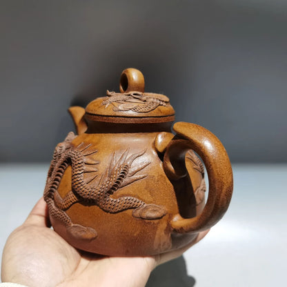 Chinese Yixing Zisha Clay Teapot  Relief Dragon Pot Shi Dabin 450ml