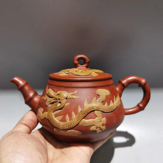 Chinese Yixing Zisha Clay Teapot  Relief Dragon Pot Zhu Kexin 360ml