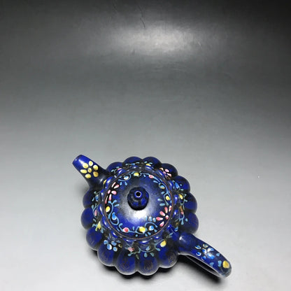Chinese Yixing Zisha Clay Teapot  Rib pattern enamel Pot as shown 350ml