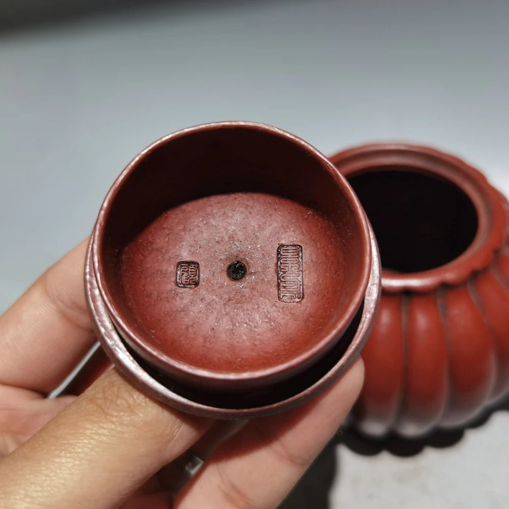 Chinese Yixing Zisha Clay Teapot  Ribbed Pot Gu Jingzhou 320ml