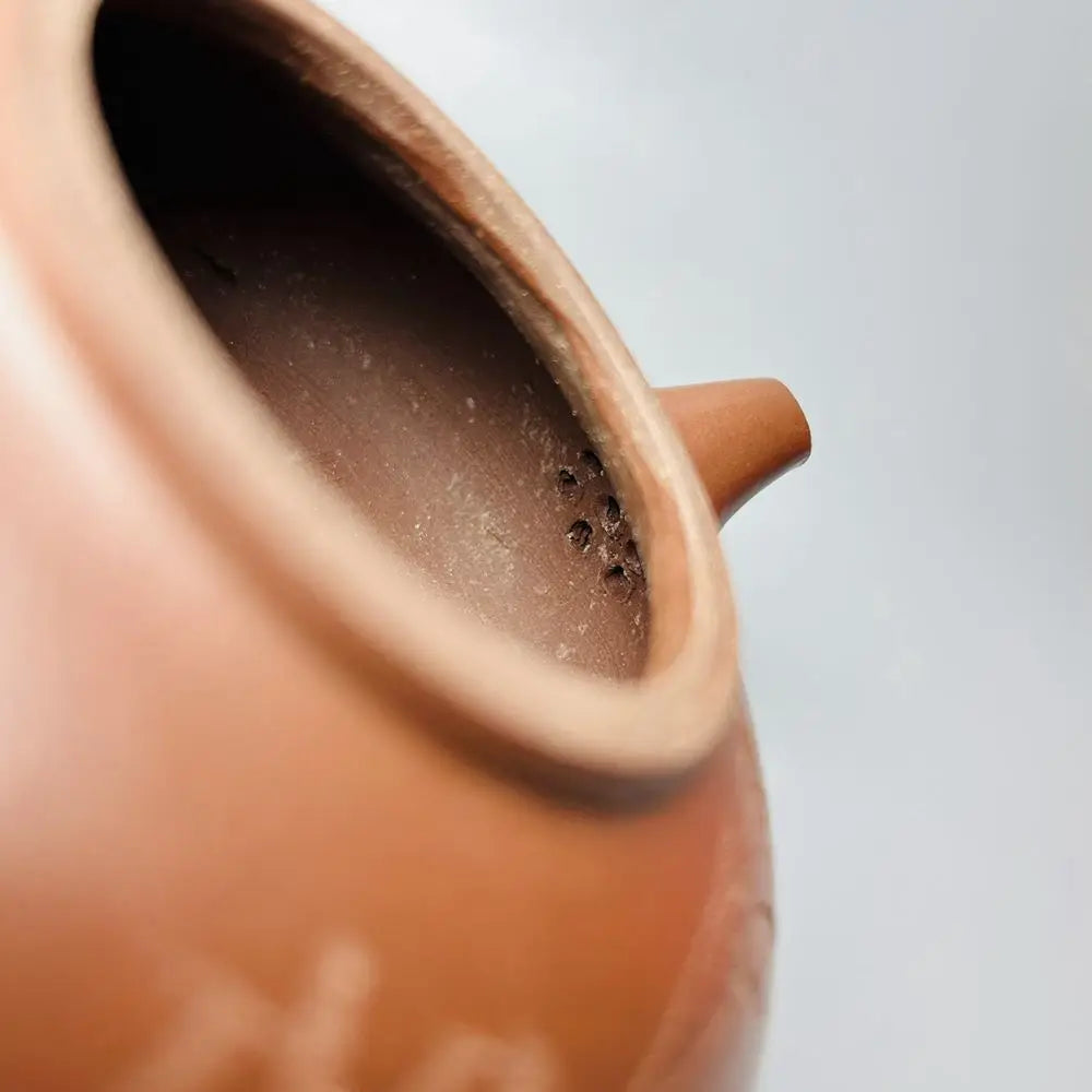 Chinese Yixing Zisha Clay Teapot  Round Bamboo Leaf Pot  Wang Yinxian 350ml