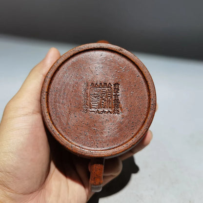Chinese Yixing Zisha Clay Teapot  Round Drum Pot Gu Jingzhou 220ml