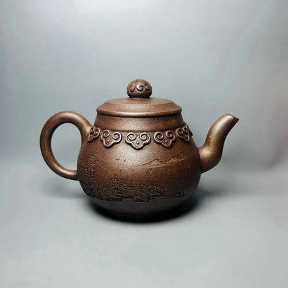 Chinese Yixing Zisha Clay Teapot  Ruyi engraved Pot  Wuling Artists 550ml