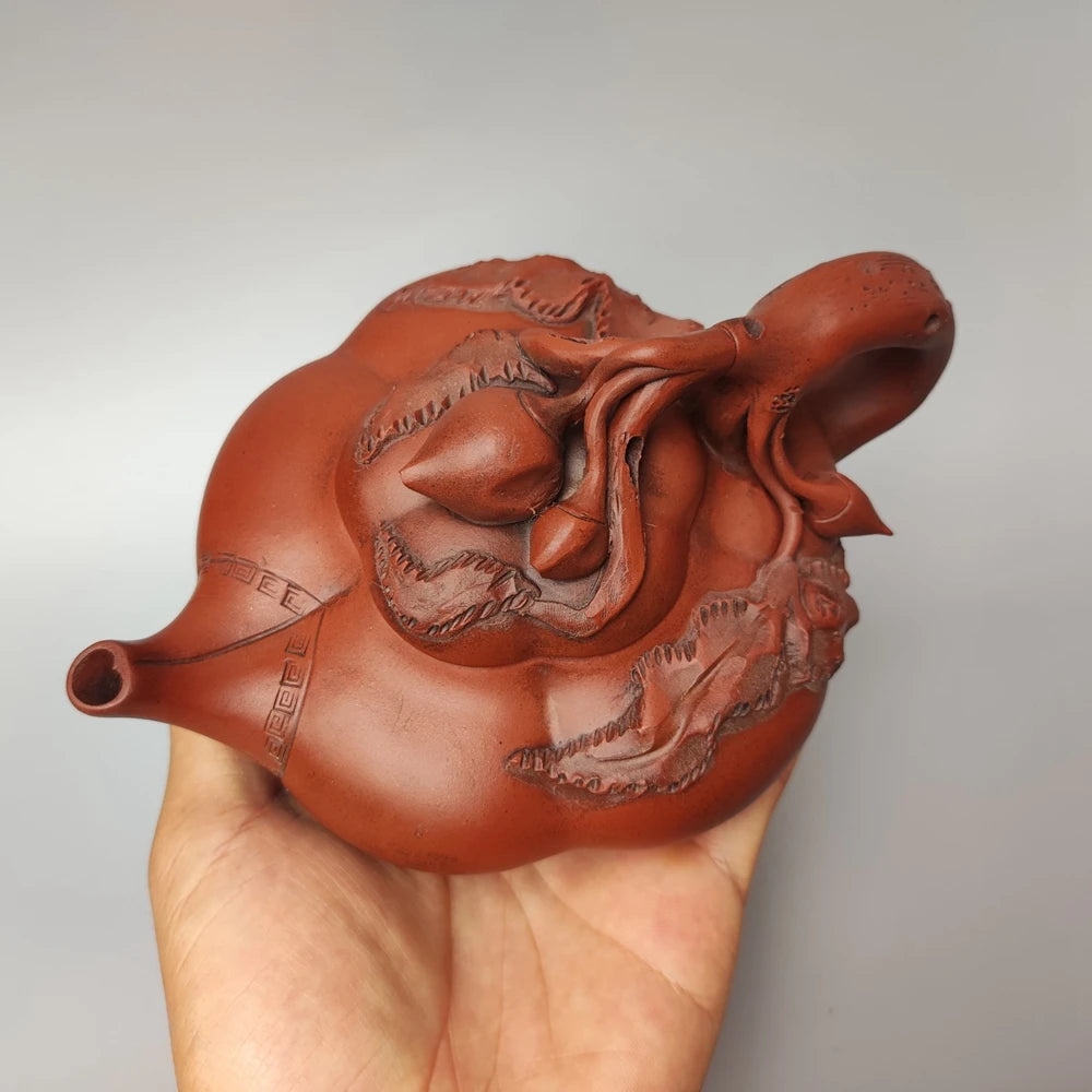 Chinese Yixing Zisha Clay Teapot  Shanghe Peach Pot Jiang Rong 350ml