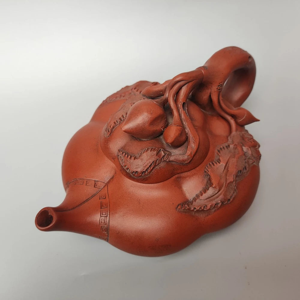 Chinese Yixing Zisha Clay Teapot  Shanghe Peach Pot Jiang Rong 350ml