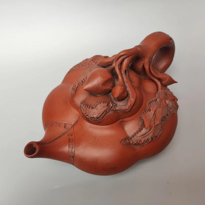 Chinese Yixing Zisha Clay Teapot  Shanghe Peach Pot Jiang Rong 350ml