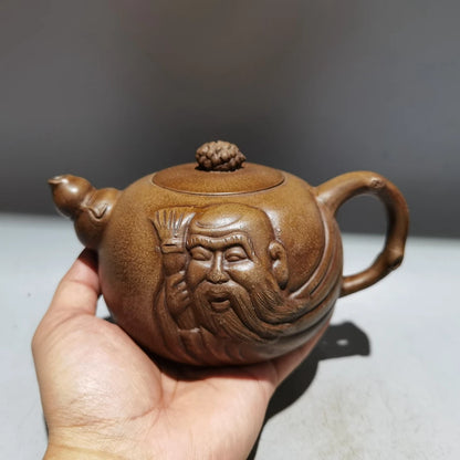 Chinese Yixing Zisha Clay Teapot  Shouxing Pot Jinsha Temple Monk 380ml