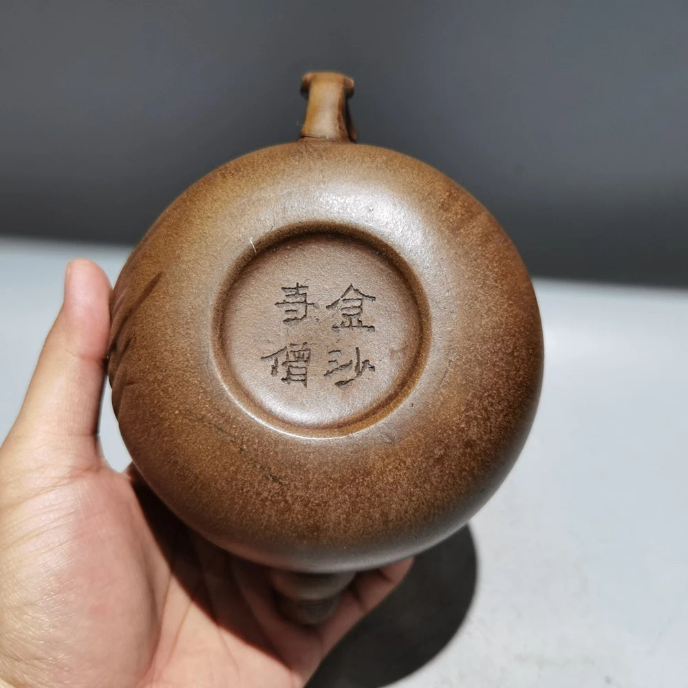 Chinese Yixing Zisha Clay Teapot  Shouxing Pot Jinsha Temple Monk 380ml