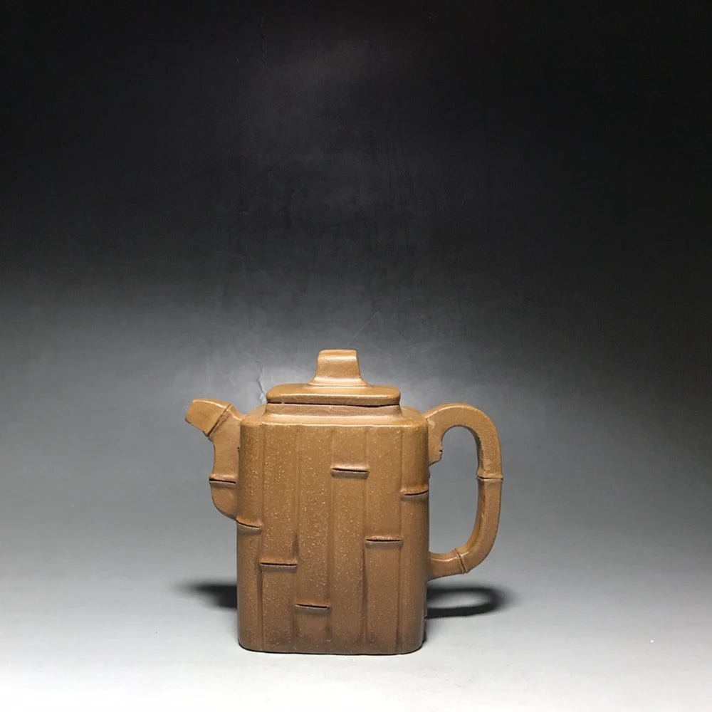 Chinese Yixing Zisha Clay Teapot  Sifang Bamboo Rhyme Pot  Chen Mingyuan 300ml