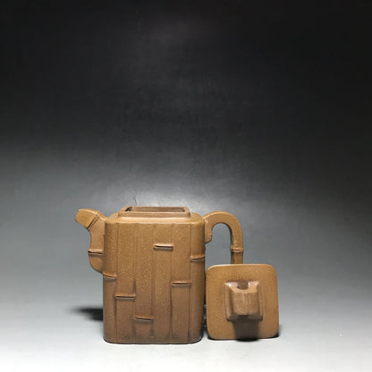 Chinese Yixing Zisha Clay Teapot  Sifang Bamboo Rhyme Pot  Chen Mingyuan 300ml