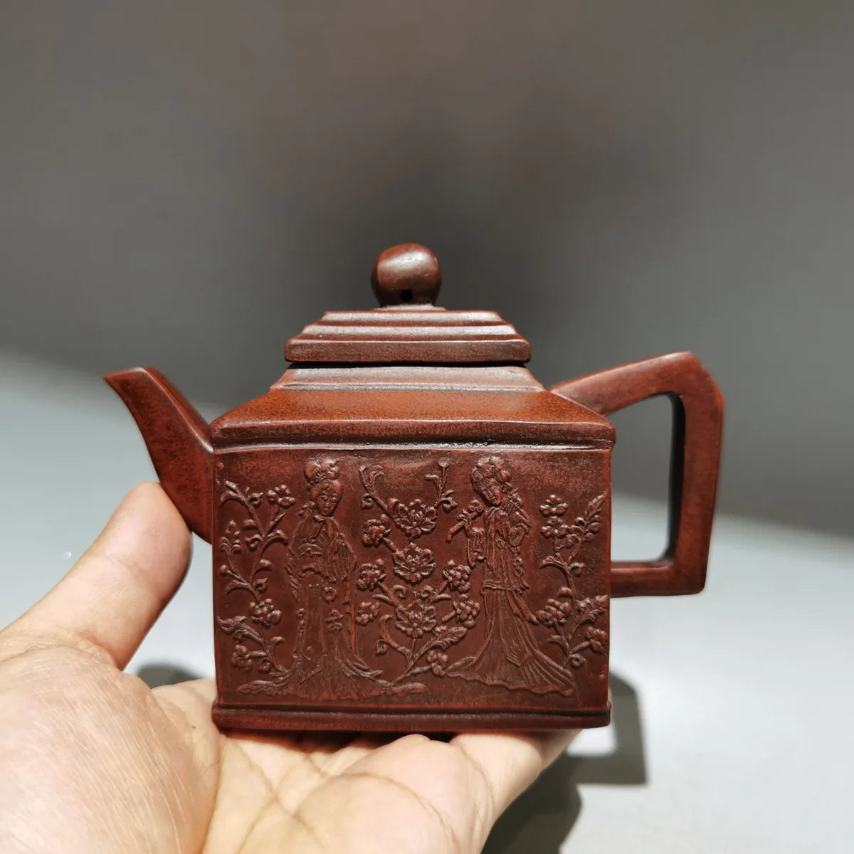 Chinese Yixing Zisha Clay Teapot  Sifang Maiden Image Pot Chen Mingyuan 260ml