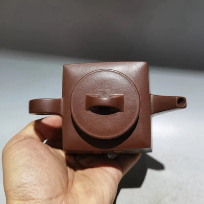 Chinese Yixing Zisha Clay Teapot  Sifang Mud Painting Pot Chu Jianfei 280ml