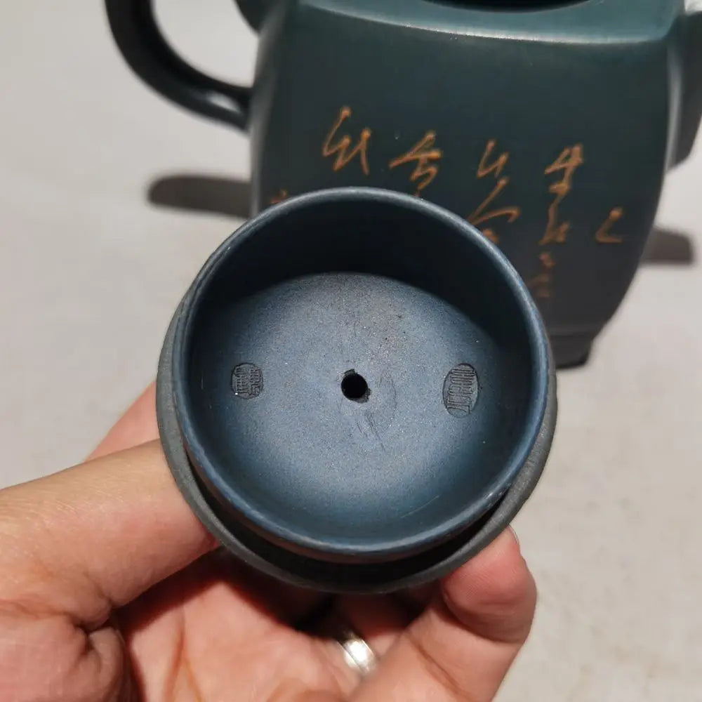 Chinese Yixing Zisha Clay Teapot  Sifang Mud Painting Pot Gu Jingzhou 360ml