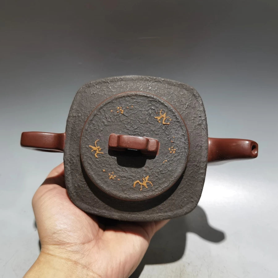 Chinese Yixing Zisha Clay Teapot  Sifang Mud Painting Pot Gu Jingzhou 400ml