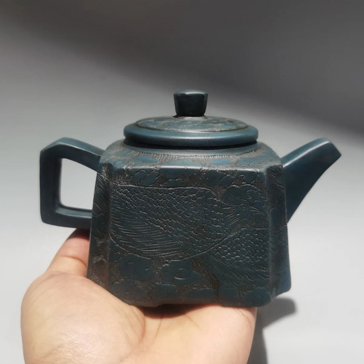 Chinese Yixing Zisha Clay Teapot  Sifang Pot  Gu Jingzhou 380ml
