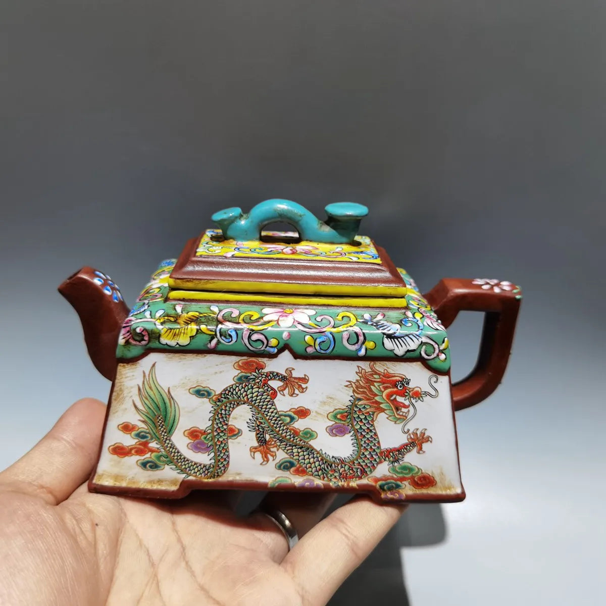 Chinese Yixing Zisha Clay Teapot  Sifang Ruyi Pot  Chen Mingyuan 400ml