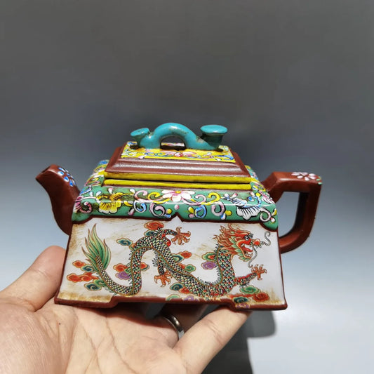 Chinese Yixing Zisha Clay Teapot  Sifang Ruyi Pot  Chen Mingyuan 400ml