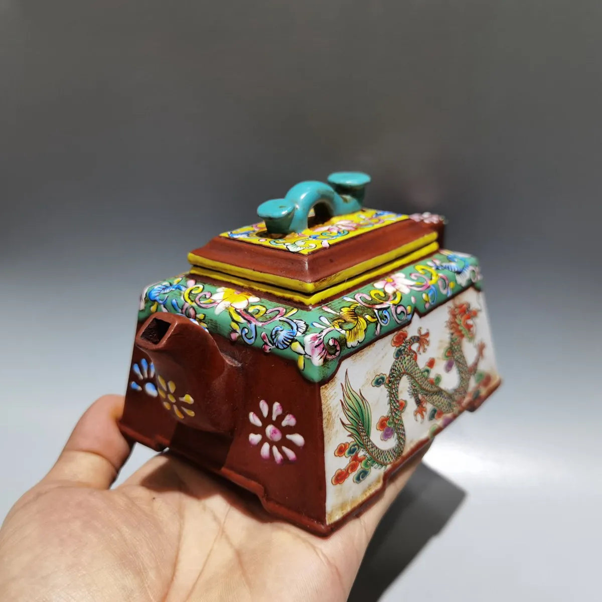 Chinese Yixing Zisha Clay Teapot  Sifang Ruyi Pot  Chen Mingyuan 400ml