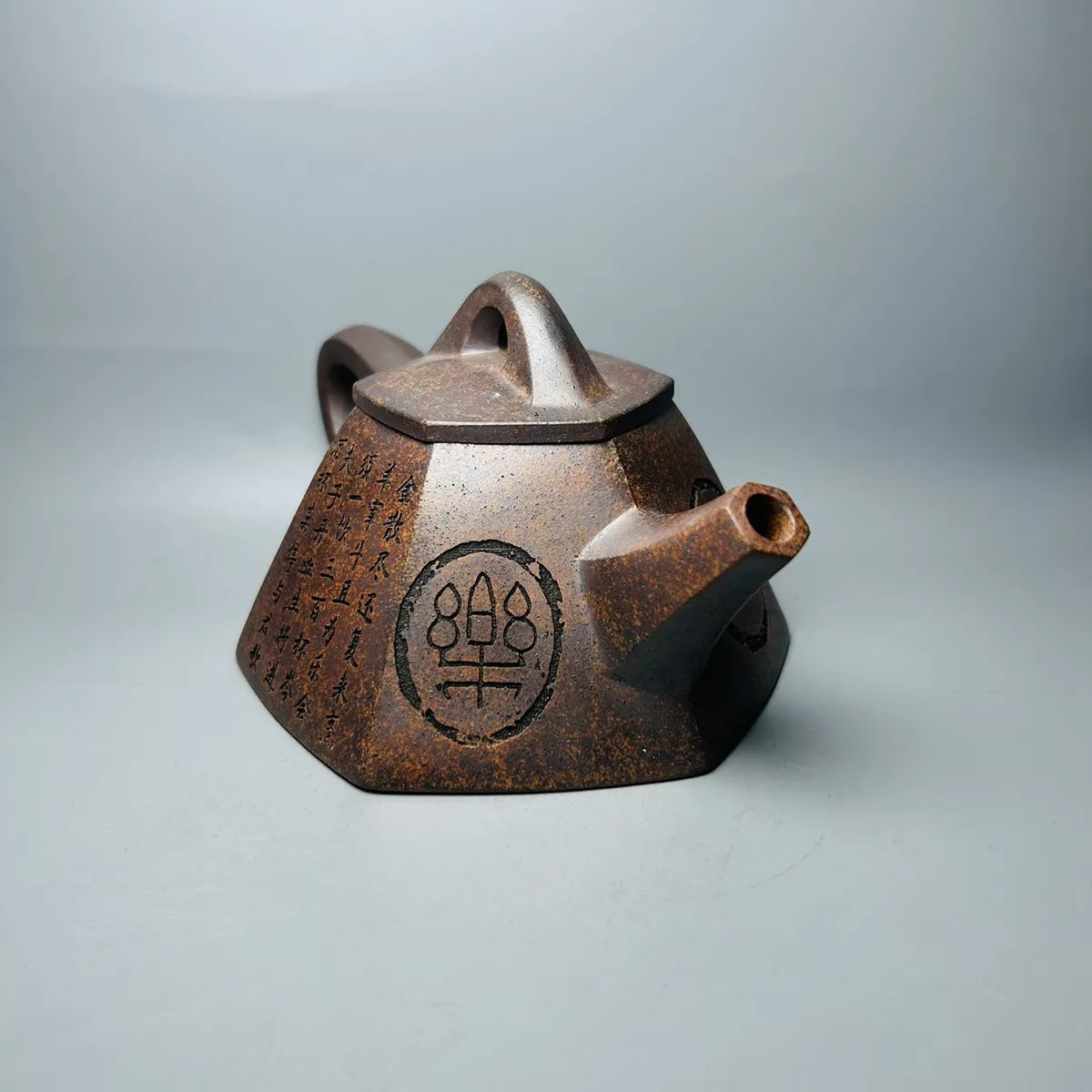 Chinese Yixing Zisha Clay Teapot  Six Way Overlord Stone Ladle Pot  Wang Long 400ml