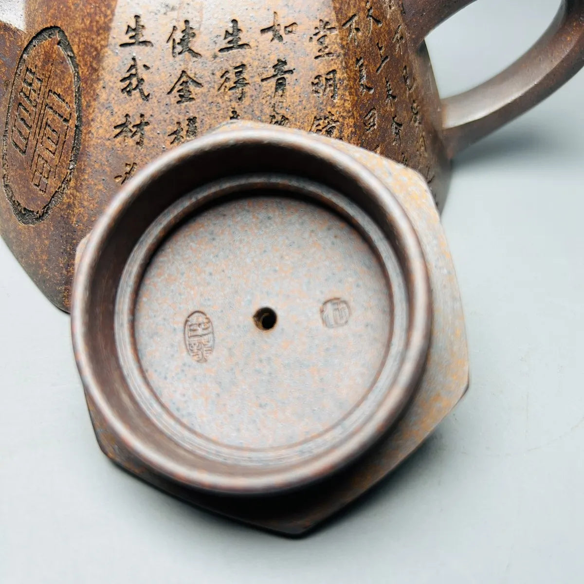 Chinese Yixing Zisha Clay Teapot  Six Way Overlord Stone Ladle Pot  Wang Long 400ml