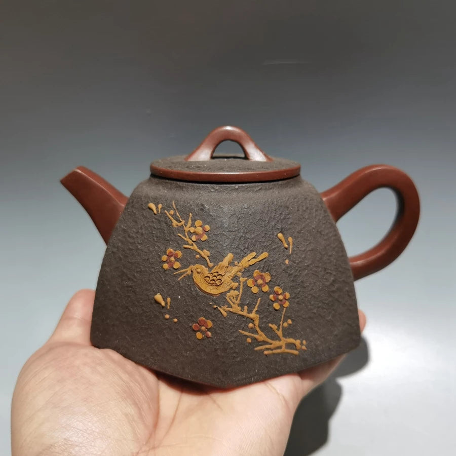 Chinese Yixing Zisha Clay Teapot  Six sided Ximei Pot Gu Jingzhou 340ml