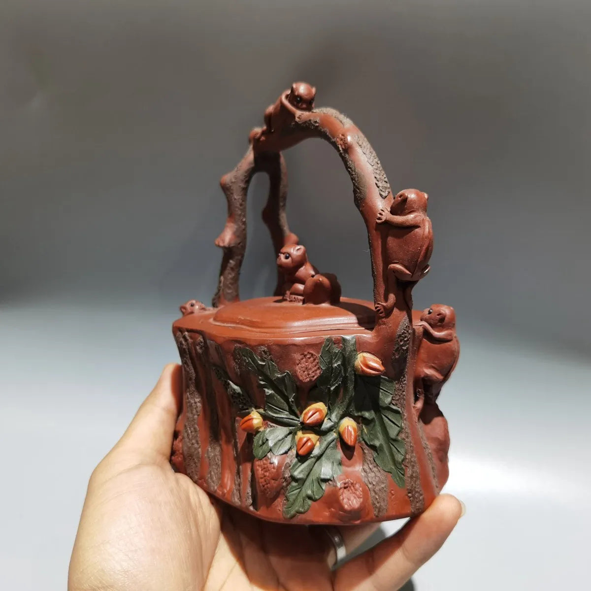 Chinese Yixing Zisha Clay Teapot  Spirit Monkey Lifting beam Pot Jiang Yanting 480ml