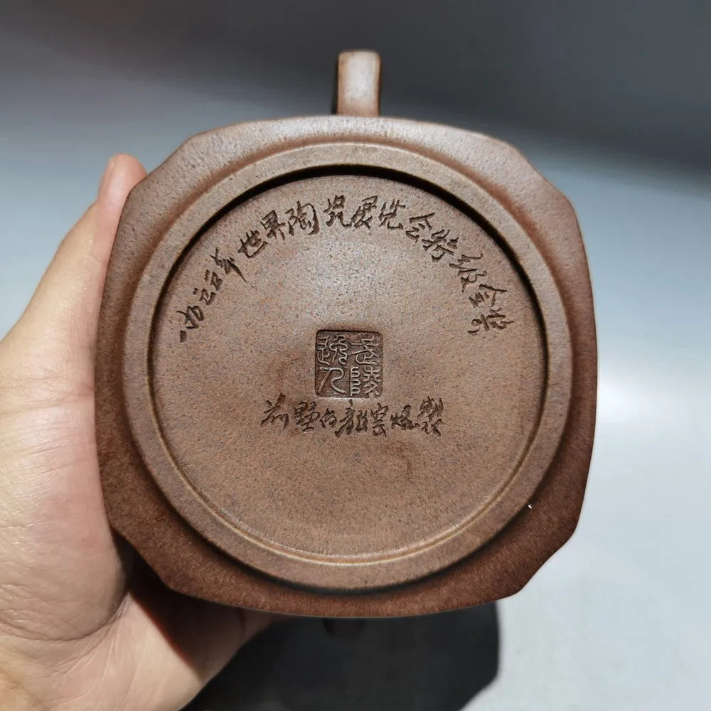 Chinese Yixing Zisha Clay Teapot  Square Pot Gu Jingzhou 360ml