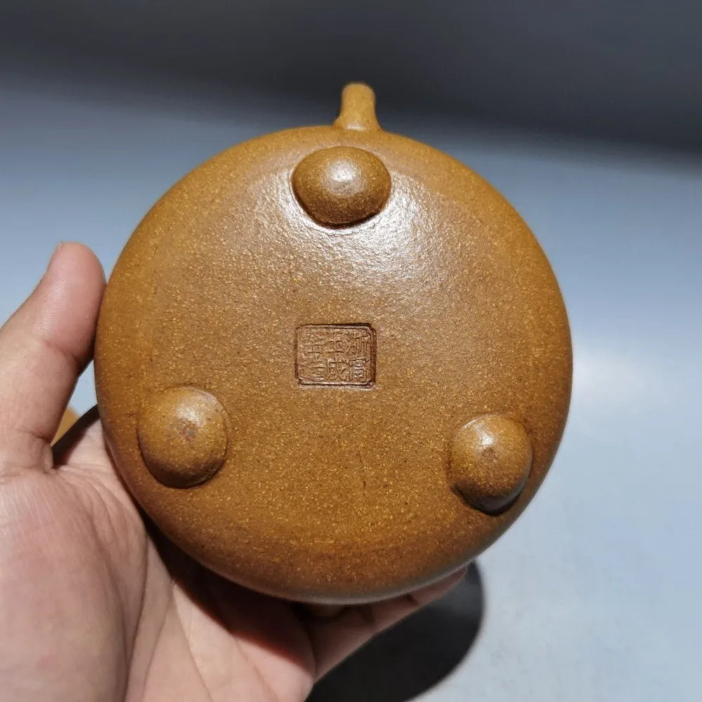 Chinese Yixing Zisha Clay Teapot  Stone Ladle Pot Zhejiang Ning Yucheng Kiln 180ml