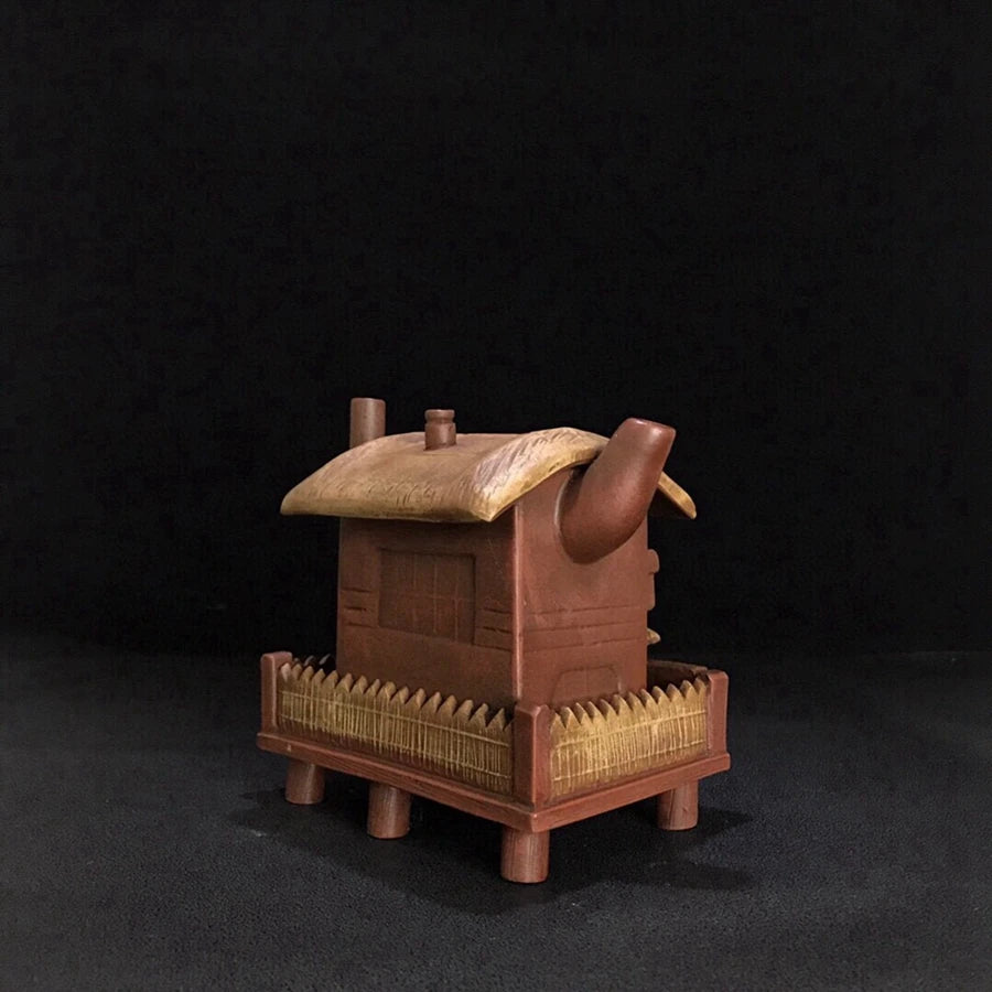 Chinese Yixing Zisha Clay Teapot  Straw House Pot In The Qianlong Year 260ml