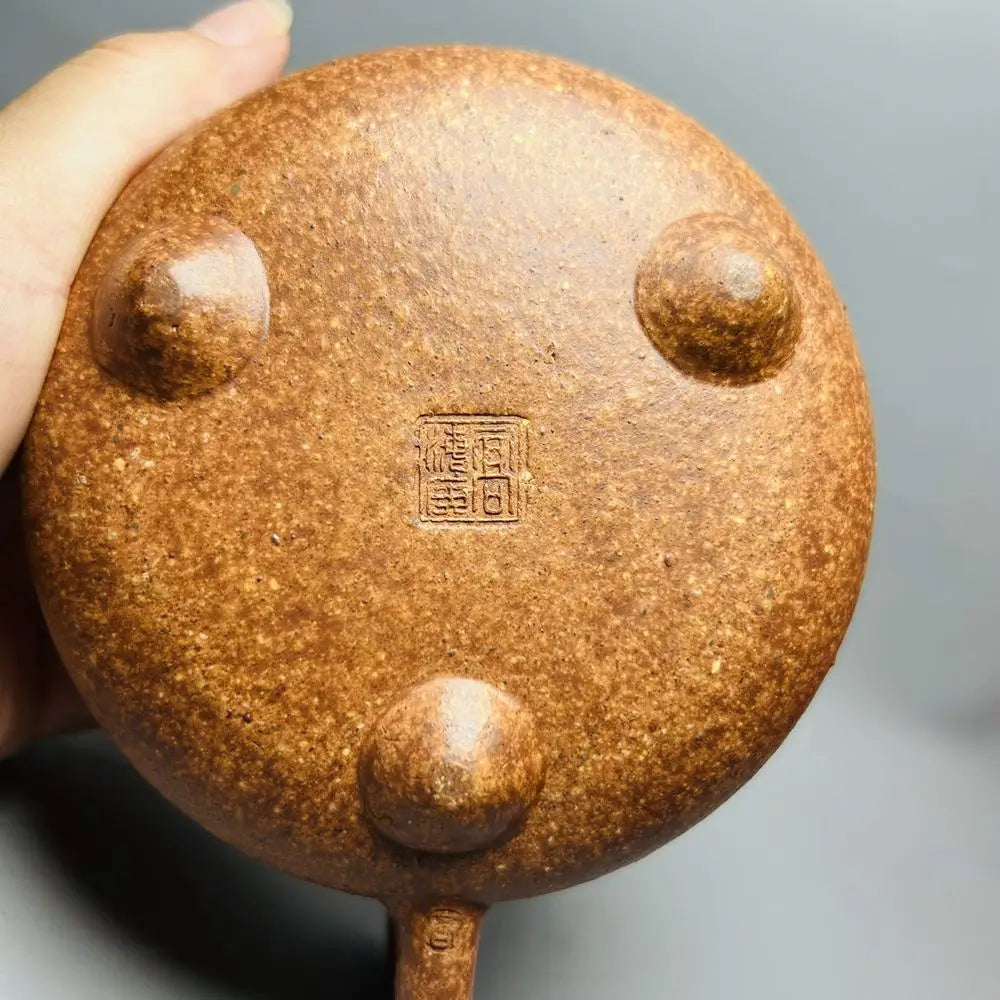 Chinese Yixing Zisha Clay Teapot  Three Foot Milk Ding Pot Gao Haigeng 380ml