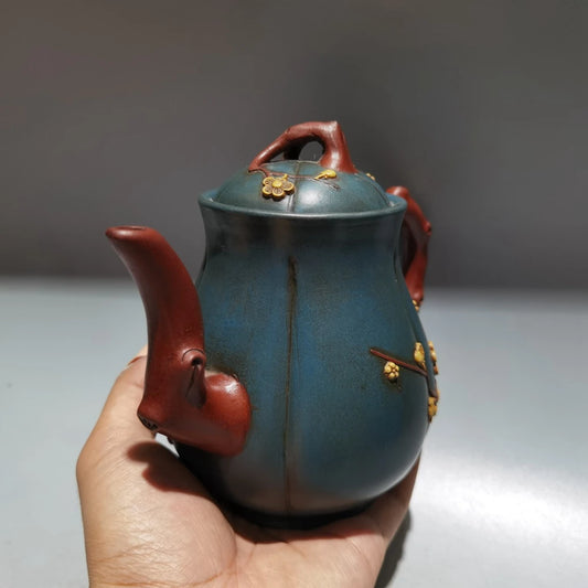Chinese Yixing Zisha Clay Teapot  Three color plum blossom Pot Jinding trademark 400ml