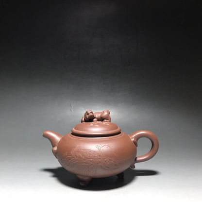 Chinese Yixing Zisha Clay Teapot  Three legged auspicious beast Pot as shown 300ml