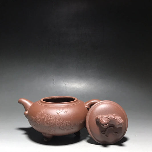 Chinese Yixing Zisha Clay Teapot  Three legged auspicious beast Pot as shown 300ml