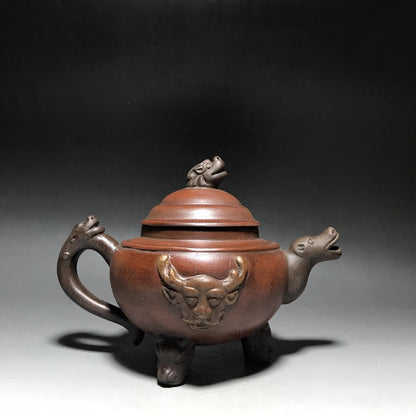 Chinese Yixing Zisha Clay Teapot  Three legged dragon head Pot  Chen Hanwen 450ml