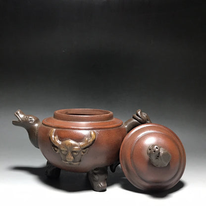 Chinese Yixing Zisha Clay Teapot  Three legged dragon head Pot  Chen Hanwen 450ml