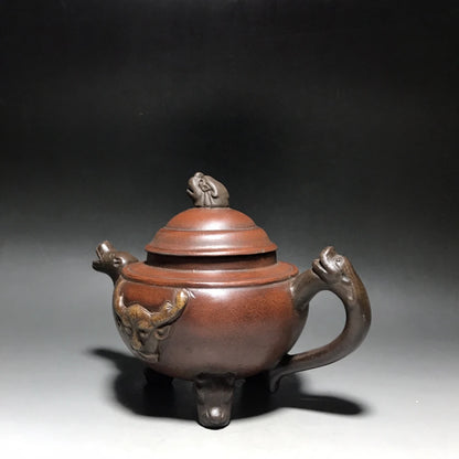 Chinese Yixing Zisha Clay Teapot  Three legged dragon head Pot  Chen Hanwen 450ml