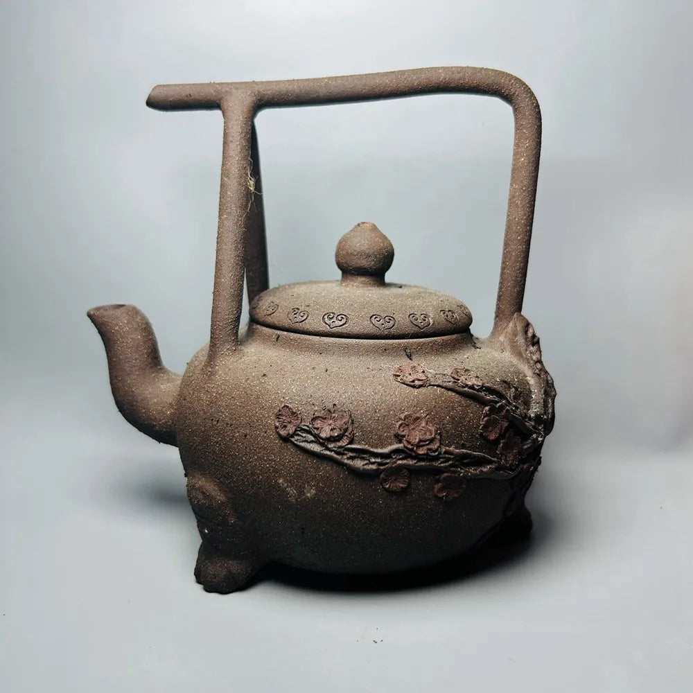 Chinese Yixing Zisha Clay Teapot  Three legged lifting beam plum blossom Pot  Chen Mingyuan 500ml