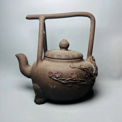 Chinese Yixing Zisha Clay Teapot  Three legged lifting beam plum blossom Pot  Chen Mingyuan 500ml