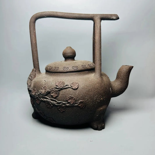 Chinese Yixing Zisha Clay Teapot  Three legged lifting beam plum blossom Pot  Chen Mingyuan 500ml