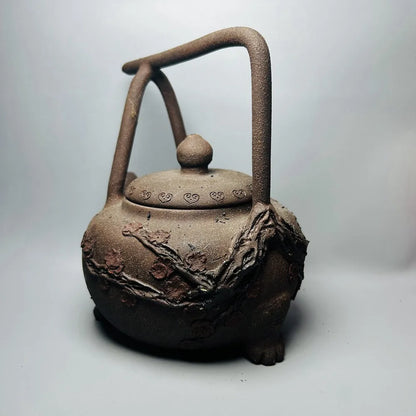 Chinese Yixing Zisha Clay Teapot  Three legged lifting beam plum blossom Pot  Chen Mingyuan 500ml