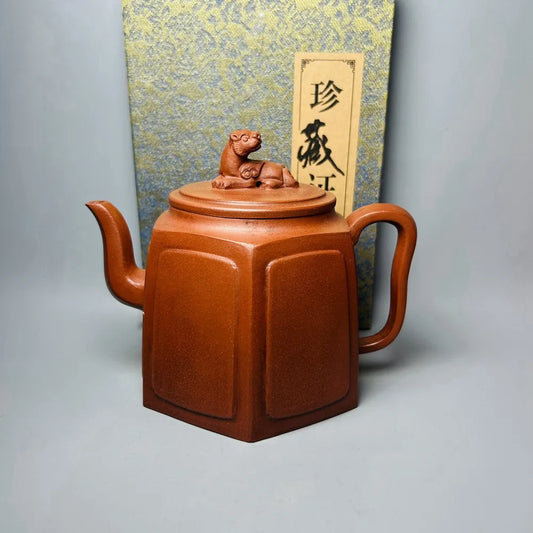 Chinese Yixing Zisha Clay Teapot  Tigers & tigers thrive Pot  Gu Jingzhou 400ml