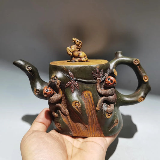 Chinese Yixing Zisha Clay Teapot  Tree Stake Pot Chen Mingyuan 280ml